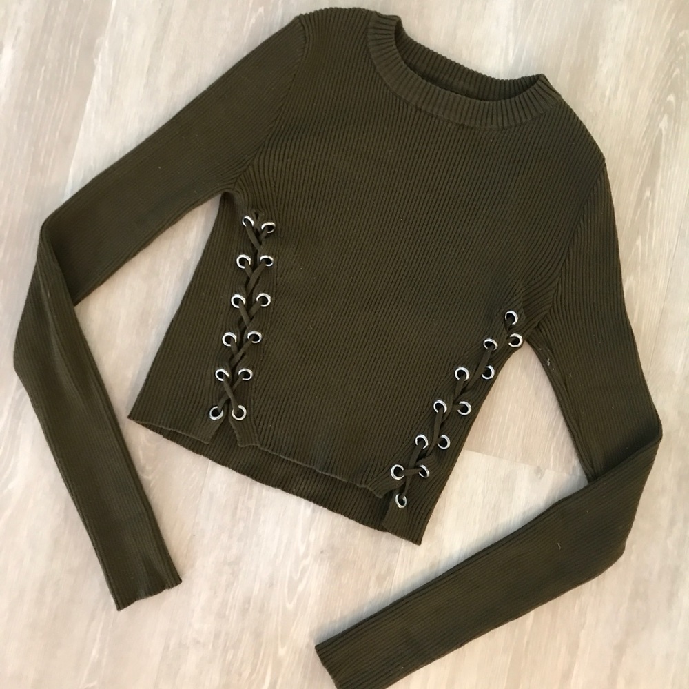 Olive forever 21 ribbed sweater